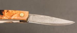 Couteau " 12A PERO " fait main par Denis Lagarde - Racine de châtaignier stabilisée