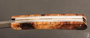 Couteau " 12A PERO " fait main par Denis Lagarde - Racine de châtaignier stabilisée