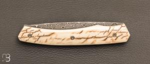 Couteau " 1820 damas " - 200 ans Maison Berthier - Mammouth et Damasteel