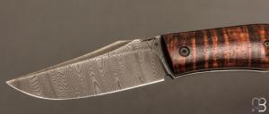   Couteau " BAD ASS " custom par Raphaël Durand - Koa et lame damas de Samuel Lurquin