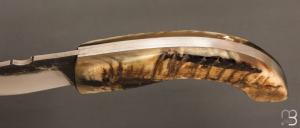  Couteau "Berger à cran plat " pliant par José Viale - Corne de bélier