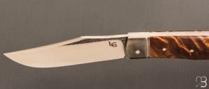  Couteau " Big Trapper " par Laurent Gaillard - Fourche de peuplier stabilisée et 90McV8