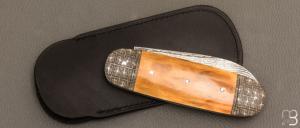  Couteau " Bulldog " mammouth et damas par Thomas Chovin