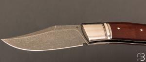  Couteau " Cim Bowie "  custom lock-back par Raphaël Durand - Micarta vintage et RWL-34
