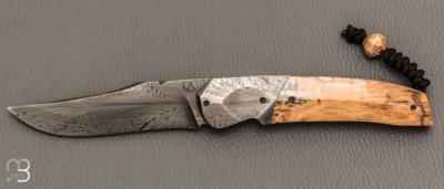  Couteau " Clint " par Florian Keller - Mammouth et damas plume