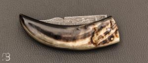 Couteau  "  Curni lame damas " par Alexandre Musso