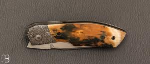  Couteau " Dodgers " custom de Gaël Chevalier - Ivoire de mammouth et RWL34