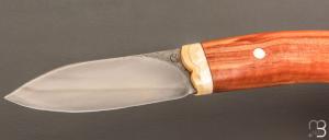  Couteau Droit de Jean Paul Sire - Mirabellier et lame forgée acier C130