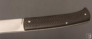  Couteau " Drop " slipjoint  custom par Raphaël Durand - Fibre de carbone et RWL-34