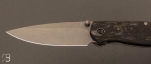  Couteau " Esprit WE20025A-A " WE KNIFE - Marble Carbon Fiber et CPM 20CV