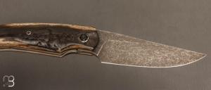    Couteau " K-Libre " custom de Michel Grini - Bois de cerf et lame en RWL34