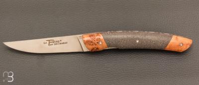   Couteau " Le Thiers® " pliant par l'Atelier Les 2 Diables - Lave et genévrier