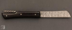 Couteau " Le Vendredi" par Perceval - ébène du Gabon et lame en damas