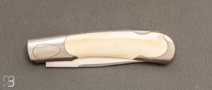  Couteau " Legend LockBack " pliant artisanal de Cyril Kalisz - Ivoire de phacochère et RWL34