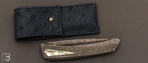   Couteau " Liner-Lock " par Alain & Joris Chomilier - Damas inoxydable Chad Nichols