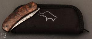   Couteau " Liner lock " custom par Guy Poggetti - Châtaignier et lame en C130