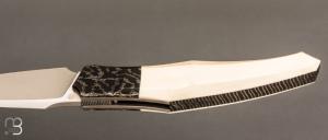   Couteau " Liner-lock custom " de Berthelemy Gabriel - La Forge Agab - Ivoire de mammouth et RWL34