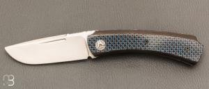   Couteau " Mini Bec " fait main par Alain SITZ - Fibre de carbone et lame en 14c28