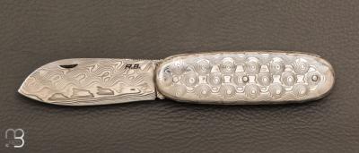   Couteau  " Navette " full damas de Robert Beillonnet