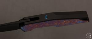 Couteau  " OAO One and Only WE23001-4 " WE KNIFE - Titane noir et Timascus