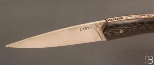   Couteau " ORCA " pliant par l'Atelier Les 2 Diables - Fibre de carbone et 14c28n