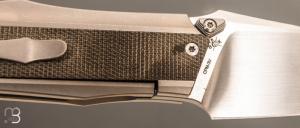  Couteau  " Octavus Micarta  / Titanium" Frame-lock par Bastards Knives X Gabriel Berthelemy