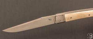    Couteau  " Pièce unique " par Laurent Gaillard - Bois de cerf et 14C28N