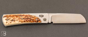   Couteau " Reflex S " custom par Éric Parmentier - Ivoire de Mammouth et lame en niolox