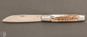 Couteau " Rumilly 4 pices " par Romain Alvarez - Bois de cerf et RWL34