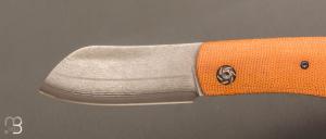   Couteau " Rusty " piémontais de poche de Sylvain Petit - Les Couteaux du Mitou - Micarta vintage