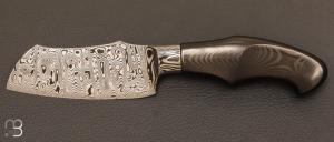 Couteau " Semi-intgral " fixe par Jan Hafinec - Fibre de carbone et damas
