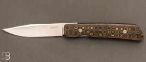  Couteau " Slimvubu " par Des Horn - Fatcarbon "Unigold" et lame en Nitrobe 77