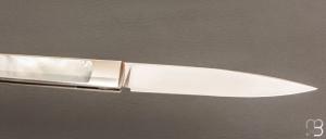 Couteau " Slipjoint " custom de Lionel Lalague - Nacre et lame en RWL34