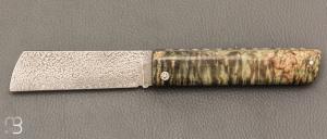  Couteau " Snard " Cristal Steel par Tom Fleury - Bouleau madr stabilis