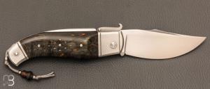   Couteau " Truand Inverse lock " par Tony Ruot - Bouleau stabilisé et lame en RWL34