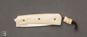  Couteau " Pièce unique " custom par Christophe Arbogast - Ivoire de phacochère et RWL34