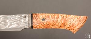 Couteau de chasse de Jean Paul Sire - Bouleau et lame damas mosaïque