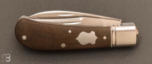 Couteau " double lames "  par Aleksandr Vetrov - Micarta / M390