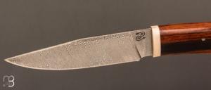   Couteau droit par Nicolas Mestrallet - Atelier du couteau de Vaunaveys - Lame forgée acier damas et bois de fer