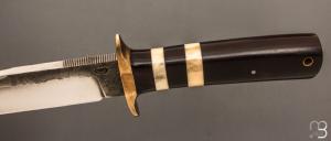  Couteau droit par Mickaël Moing - Ebène et lame en 100Cr6