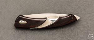   Couteau lock back custom par Jean - Luc Baumberger - Bois de fer et lame en ATS34