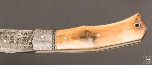  Couteau " Ipanema " custom par David Breniere - Ivoire de mammouth et lame damas