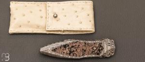   Dague pliante custom par Alain & Joris Chomilier - Damas Vegas Forge et Windowframe Jaspe