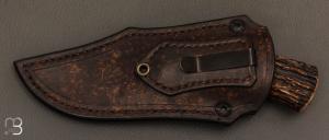  Couteau Hunter Semi intégral custom fixe de Samuel Lurquin - Cerf Sambar et W2