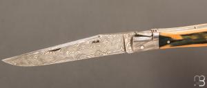  Couteau " Laguiole Tire-Bouchon "  ivoire de mammouth et Damas de Robert Beillonnet