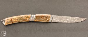   Couteau Thiers  " Le corps beau & le renard " à pompe arrière par Philippe Voissière