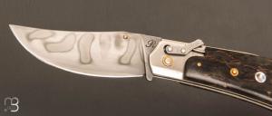    Couteau " Braco Automatique " bouleau stabilisé et C130 par Tony Ruot