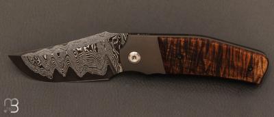 Couteau " Bolsterlock "  custom par Guy Poggetti - Koa et lame damas