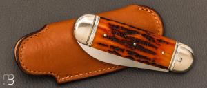   Couteau " Bouledogue  " par Romain Alvarez - Os cerfé et RWL34