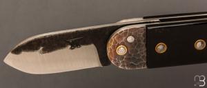 Couteau " Bouledogue XXL " XC75 et buffle/os fait main par Frédéric Marchand